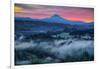 Light Fog at Sunrise from Jonsrud Point, Mount Hood Oregon-Vincent James-Framed Photographic Print