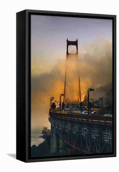 Light Fog Mood Afternoon, North Tower - Golden Gate Bridge - San Francisco-Vincent James-Framed Stretched Canvas