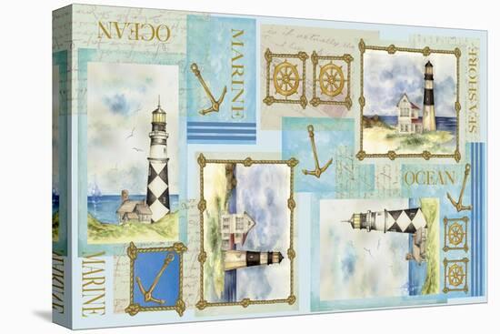 Light House Border-Maria Trad-Stretched Canvas