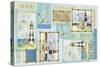 Light House Border-Maria Trad-Stretched Canvas