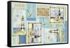 Light House Border-Maria Trad-Framed Stretched Canvas