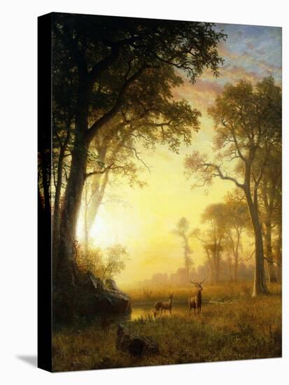 Light in the Forest-Albert Bierstadt-Stretched Canvas