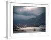 Light in the Winter Storm over Frozen Lake-Sheila Haddad-Framed Premium Photographic Print