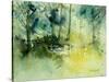 Light on a Pond in a Wood-Pol Ledent-Stretched Canvas