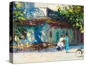 Light on Old House, Pondicherry, 2017-Andrew Gifford-Stretched Canvas