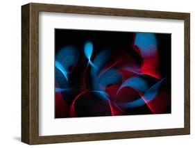 Light Painting Abstract Background. Blue and Red Light Painting Photography, Long Exposure, Ripples-Regina M art-Framed Photographic Print