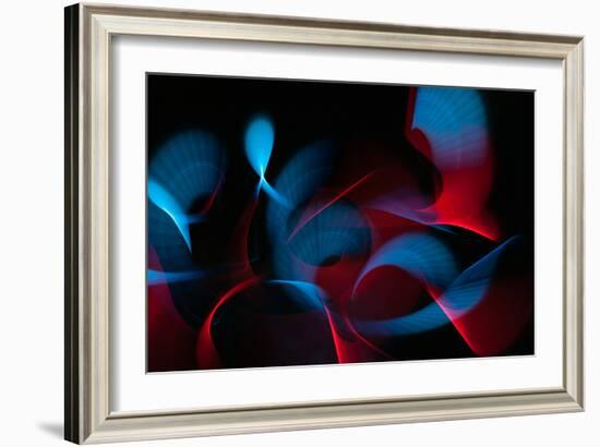 Light Painting Abstract Background. Blue and Red Light Painting Photography, Long Exposure, Ripples-Regina M art-Framed Photographic Print