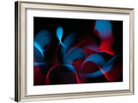 Light Painting Abstract Background. Blue and Red Light Painting Photography, Long Exposure, Ripples-Regina M art-Framed Photographic Print