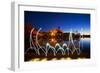 Light Painting at Mšllner Town Lake, Evening-Thomas Ebelt-Framed Photographic Print