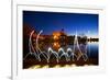 Light Painting at Mšllner Town Lake, Evening-Thomas Ebelt-Framed Photographic Print