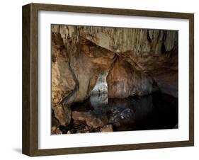 Light Painting of a Main Chamber and a Back Room of an Unknown Cenote in the Yucatan-Eric Peter Black-Framed Photographic Print
