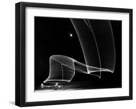 Light Pattern in the Moonlight Sky Produced by Time Exposure of Light-Andreas Feininger-Framed Photographic Print