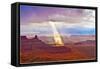 Light Ray Pierces Clouds Colorado River Seen-Tom Till-Framed Stretched Canvas