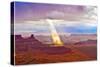 Light Ray Pierces Clouds Colorado River Seen-Tom Till-Stretched Canvas