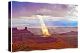 Light Ray Pierces Clouds Colorado River Seen-Tom Till-Stretched Canvas
