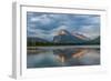 Light Rays on Mount Rundle, Banff National Park, Canada, Canadian Rockies, Vermillion Lakes Area-Tom Till-Framed Photographic Print