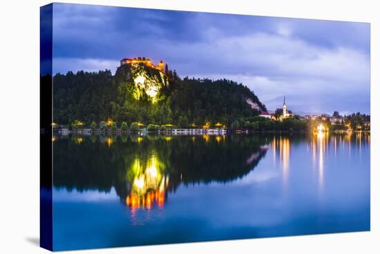 Light Reflections in Lake Bled, Julian Alps, Gorenjska, Slovenia, Europe-Matthew Williams-Ellis-Stretched Canvas
