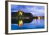 Light Reflections in Lake Bled, Julian Alps, Gorenjska, Slovenia, Europe-Matthew Williams-Ellis-Framed Photographic Print