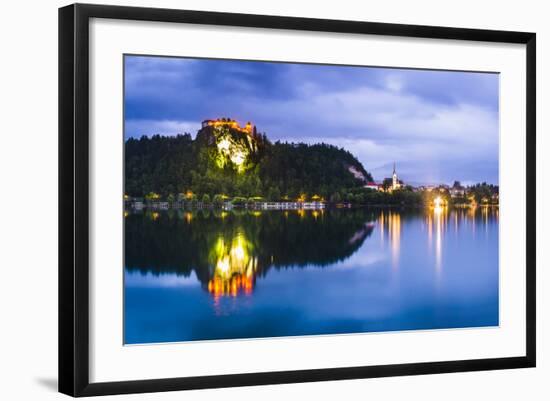 Light Reflections in Lake Bled, Julian Alps, Gorenjska, Slovenia, Europe-Matthew Williams-Ellis-Framed Photographic Print