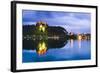 Light Reflections in Lake Bled, Julian Alps, Gorenjska, Slovenia, Europe-Matthew Williams-Ellis-Framed Photographic Print