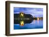 Light Reflections in Lake Bled, Julian Alps, Gorenjska, Slovenia, Europe-Matthew Williams-Ellis-Framed Photographic Print