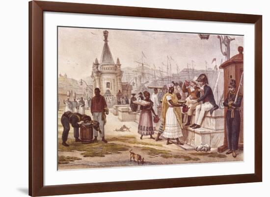 Light Refreshments after Lunch in the Palace Square-Jean Baptiste Debret-Framed Premium Giclee Print