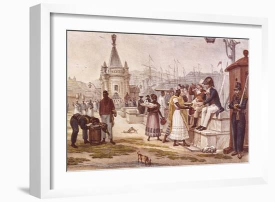 Light Refreshments after Lunch in the Palace Square-Jean Baptiste Debret-Framed Art Print