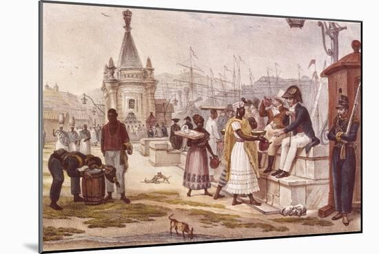 Light Refreshments after Lunch in the Palace Square-Jean Baptiste Debret-Mounted Art Print