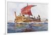 Light Ship from Classical Greek Era, Watercolour by Albert Sebille (1874-1953)-null-Framed Giclee Print