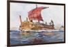 Light Ship from Classical Greek Era, Watercolour by Albert Sebille (1874-1953)-null-Framed Giclee Print