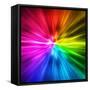 Light Speed. Spectrum of Rainbow Colored Rays.-landio-Framed Stretched Canvas