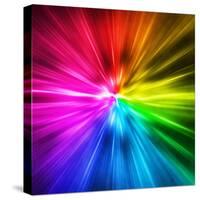 Light Speed. Spectrum of Rainbow Colored Rays.-landio-Stretched Canvas