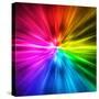 Light Speed. Spectrum of Rainbow Colored Rays.-landio-Stretched Canvas