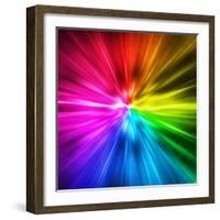 Light Speed. Spectrum of Rainbow Colored Rays.-landio-Framed Photographic Print