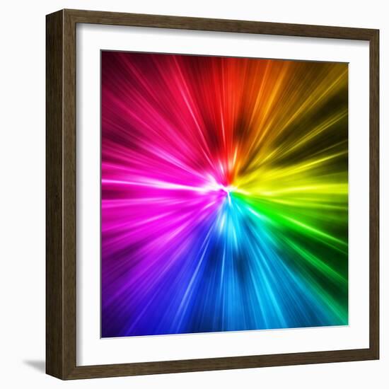 Light Speed. Spectrum of Rainbow Colored Rays.-landio-Framed Photographic Print