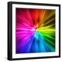 Light Speed. Spectrum of Rainbow Colored Rays.-landio-Framed Photographic Print