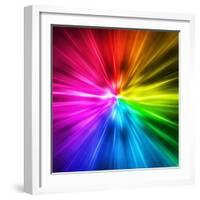 Light Speed. Spectrum of Rainbow Colored Rays.-landio-Framed Photographic Print