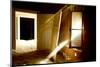 Light Streaming Through Window On Sand Covered House In Kolmanskop Ghost Town-Enrique Lopez-Tapia-Mounted Photographic Print