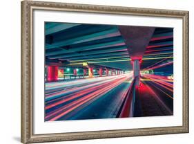 Light Traces on Traffic Junctions at Night-06photo-Framed Photographic Print