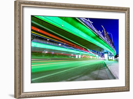 Light Traces on Traffic Junctions at Night-06photo-Framed Photographic Print