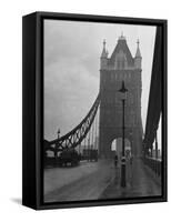 Light Traffic across Tower Bridge on an Overcast Day-Carl Mydans-Framed Stretched Canvas