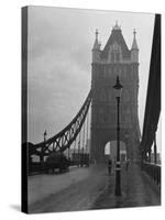 Light Traffic across Tower Bridge on an Overcast Day-Carl Mydans-Stretched Canvas