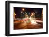 Light Trail at Rama 1 Steel Bridge at Bangkok Harbor-vichie81-Framed Photographic Print