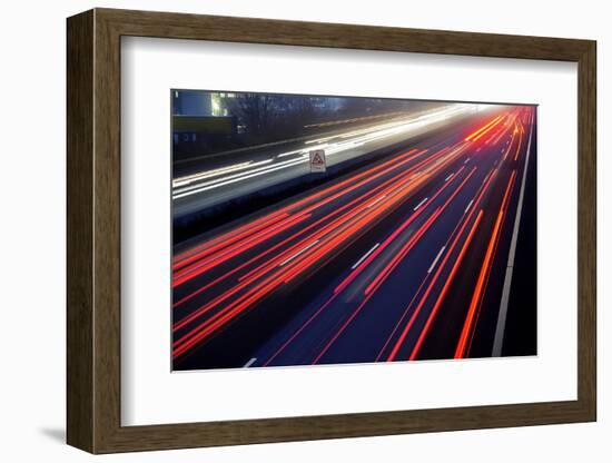 Light Trail View at A Busy Highway-XXLPhoto-Framed Photographic Print