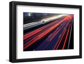 Light Trail View at A Busy Highway-XXLPhoto-Framed Photographic Print