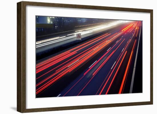 Light Trail View at A Busy Highway-XXLPhoto-Framed Photographic Print