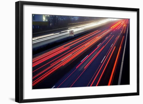 Light Trail View at A Busy Highway-XXLPhoto-Framed Photographic Print