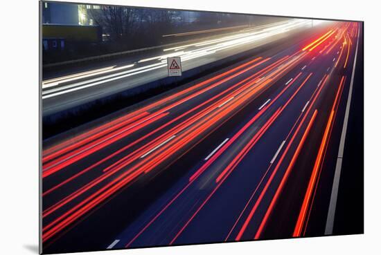 Light Trail View at A Busy Highway-XXLPhoto-Mounted Photographic Print