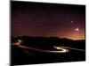 Light Trails and Stars Cape with Venus, Jupiter, Orion and Moon, Peak District Nat'l Park, England-Ian Egner-Mounted Photographic Print