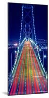 Light trails on Bay Bridge at night, San Francisco, California, USA-null-Mounted Photographic Print